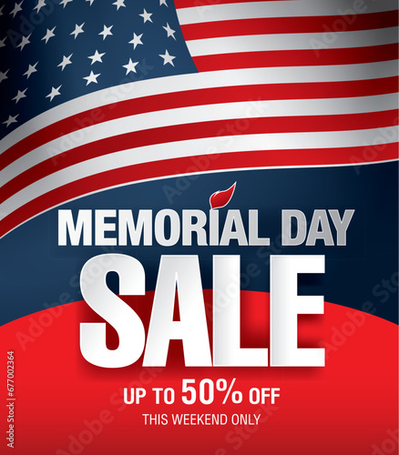 Memorial day sale banner template design