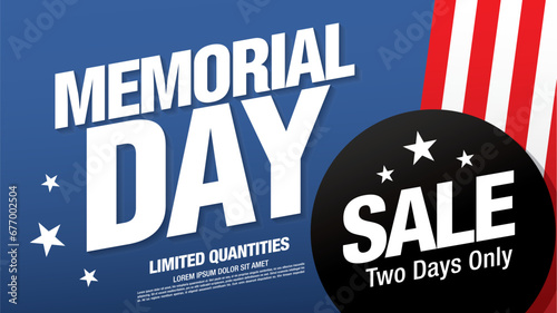 Memorial day sale banner template design