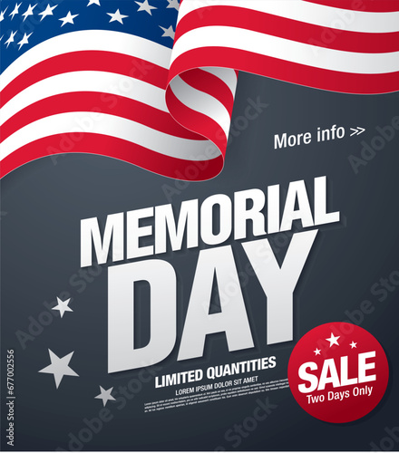 Memorial day sale banner template design