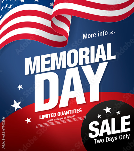 Memorial day sale banner template design