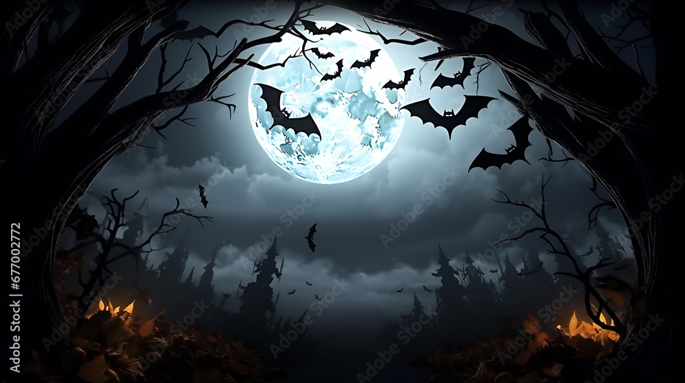 halloween background with pumpkin,halloween background with bats,halloween night background,Spooky Delight: Halloween Background with Pumpkins and Bats,Creepy Crawls: Eerie Halloween Night Background 