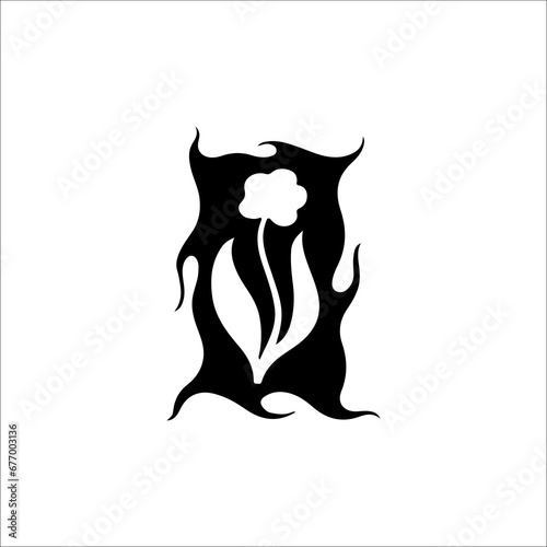 concept flower silhouette vector illustration