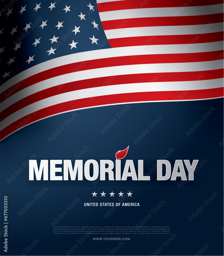 Memorial day banner design. Vector illustration