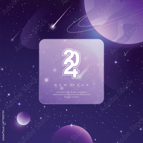 2024 New Year Space Social Media Post Template