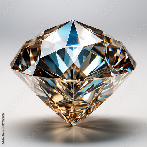 Exquisite Brilliant Cut Diamond Capturing Light with Prismatic Sparkle