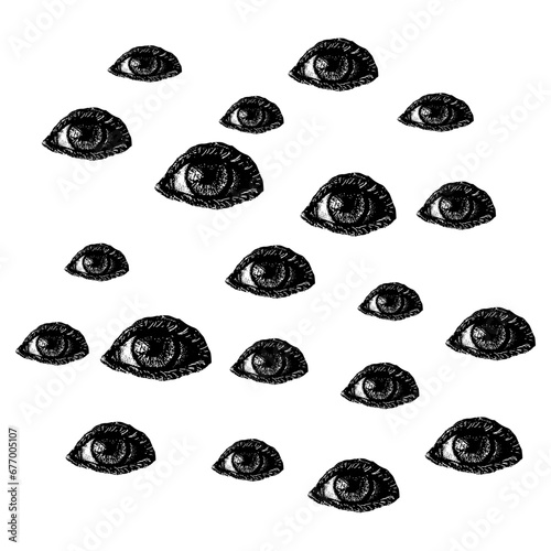 eyes hand drawing vector isolated on background.	
