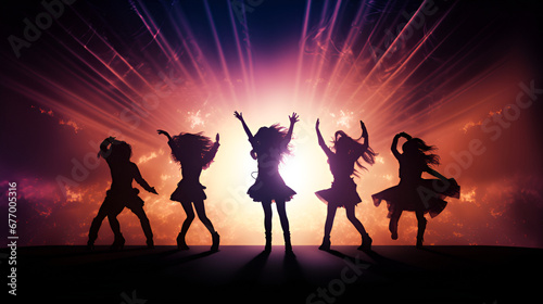 Silhouette of an idol group | generative AI