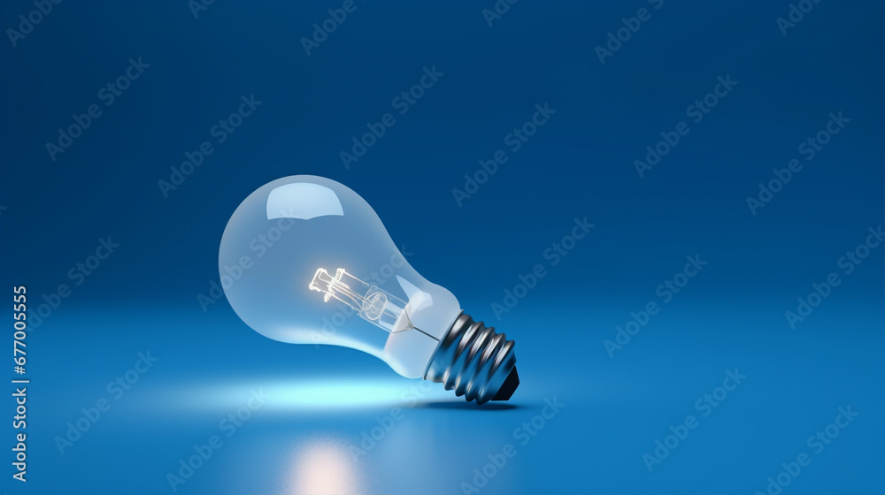 3D Render of Isolated Object Light Bulb on Blue Background 3D Render of Isolated Object Light Bulb on Blue Background