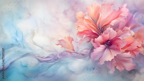 Watercolor Floral Background. Generative AI