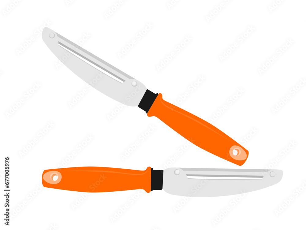 Fruit peeling knife on a white background. Fruit peeling knife on a white background.