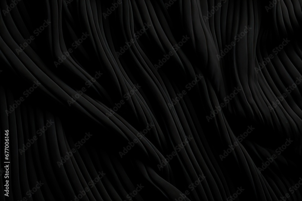 Black knitted fabric texture with warm background and soft pleats and draperies on clothes