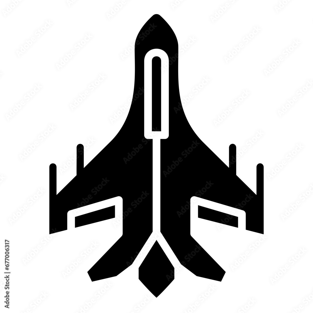 fighter jet glyph icon