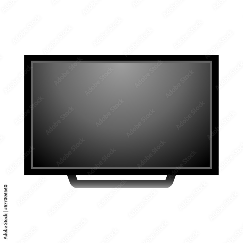 シンプルなイラスト_消灯中の薄型テレビ,モニタ,液晶