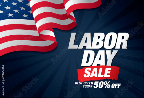 Labor day sale banner layout design