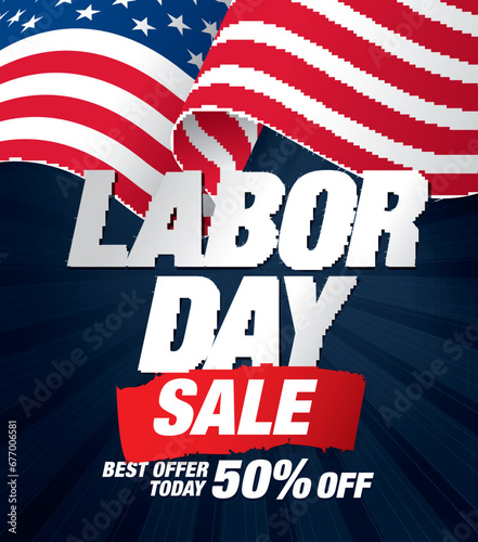 Labor day sale banner layout design