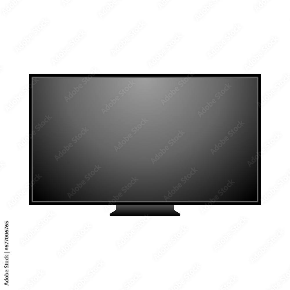 シンプルなイラスト_消灯中の大型テレビ,モニタ,液晶 シンプルなイラスト_消灯中の大型テレビ,モニタ,液晶