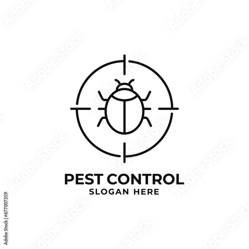 Bug pest control logo design vector illustration. Pest control logo