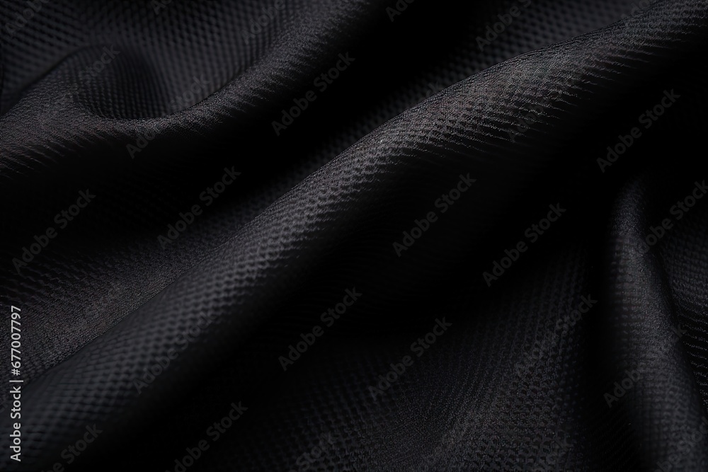 Close up of black sport cloth football shirt texture Close up of black sport cloth football shirt texture