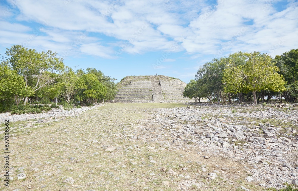 The pyramid of Kinich Kak Moo in Izamal, Yucatan, Mexico