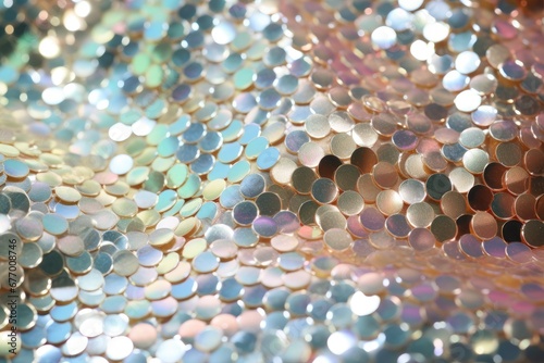 Shimmering sequins glitter background shining in a diamond shape photo