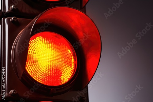 Traffic signal symbolizing maintenance exit and risk displays the color red photo