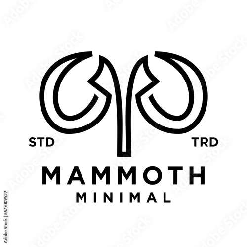 Mammoth M initial letter logo design