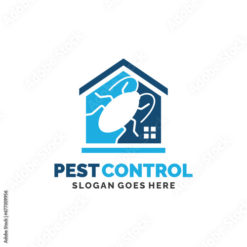 Cockroach pest control logo design vector illustration. Pest control logo