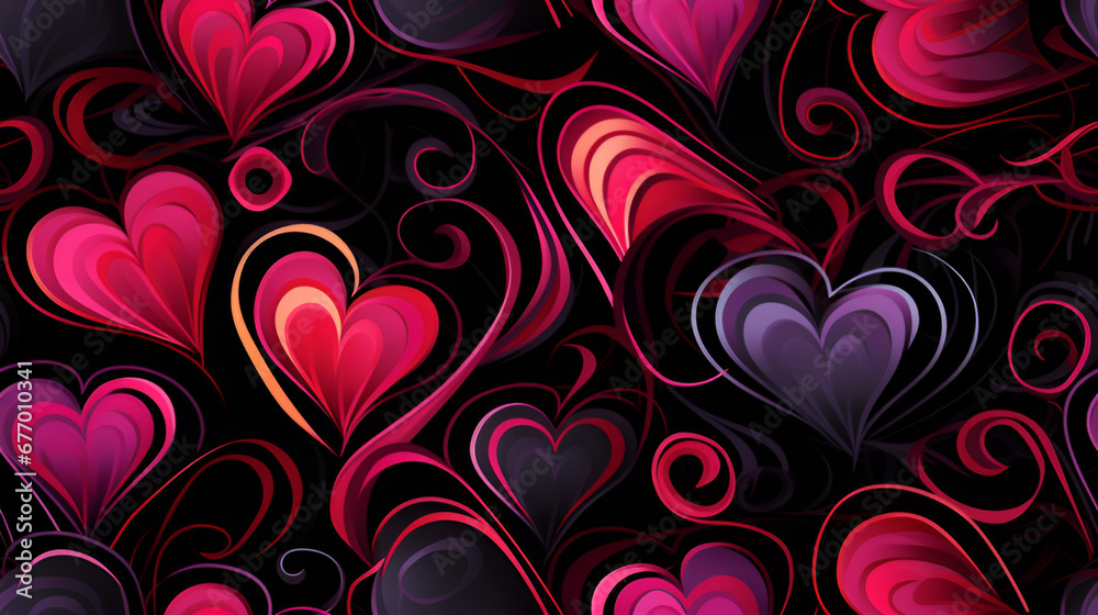 seamless pattern with hearts | generative AI seamless pattern with hearts | generative AI