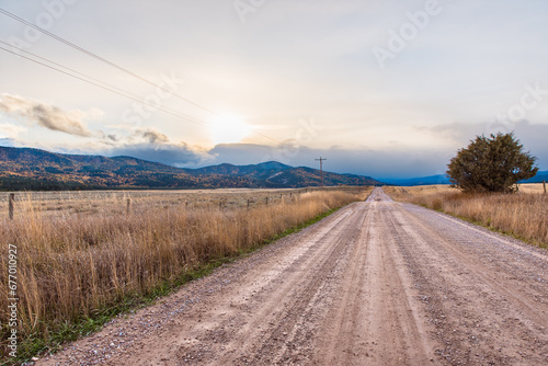 Rural Mountain Back Roads With Larches