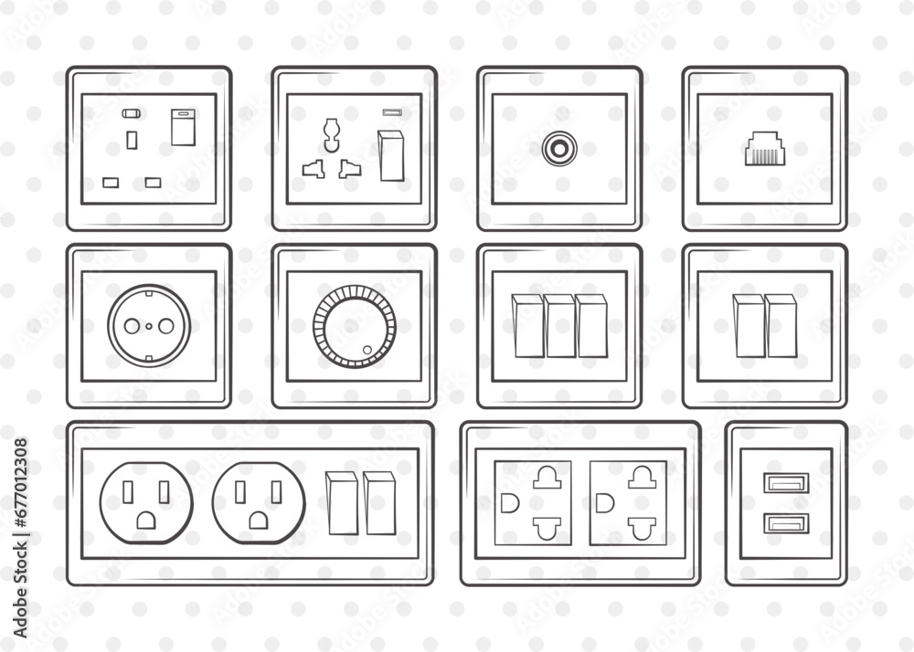 Electrical Socket Clipart SVG Cut File | Socket Svg | Electrical Plug Svg | Light Switches Svg | Power Socket Svg | Electrical Socket Svg Bundle Electrical Socket Clipart SVG Cut File | Socket Svg | Electrical Plug Svg | Light Switches Svg | Power Socket Svg | Electrical Socket Svg Bundle