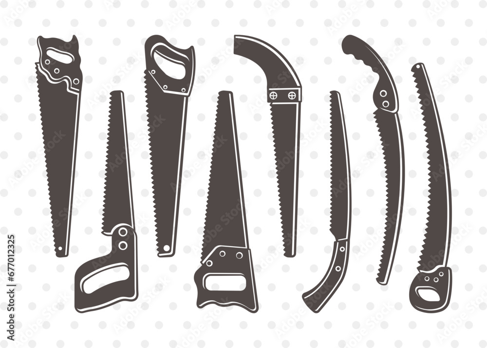 Vetor de Hand Saw Clipart SVG Cut File Meat Hand Saws Svg