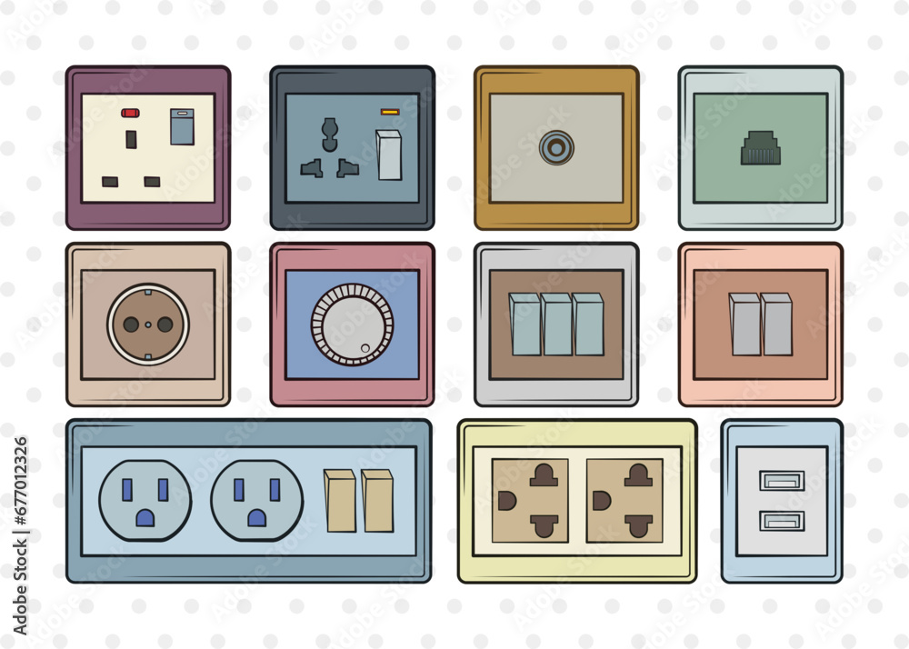 Electrical Socket Clipart SVG Cut File Socket Svg Electrical Plug