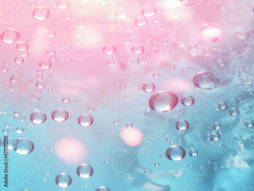 Magic glittering water with bubbles background