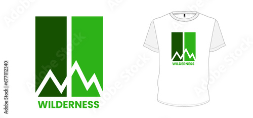 wilderness text typography stylish with mountain vector image graphic. t-shirt and apparel trendy design with apparel design text, typography, print, vector illustration.