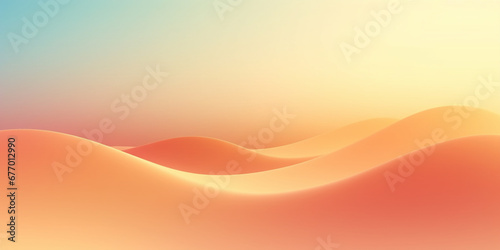 3D Render of Isolated Sand Dune Egypt Desert Orange Empty Background