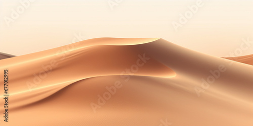 3D Render of Isolated Sand Dune Egypt Desert Orange Empty Background