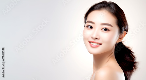 BEAUTIFUL YOUNG ASIAN WOMAN WITH CLEAN FRESH SKIN. legal AI