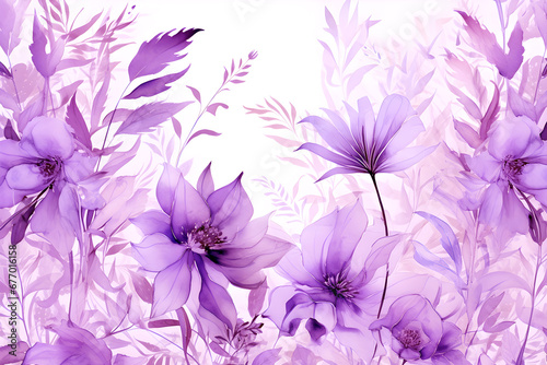 Purple Dream - Botanical art with purple flowers-Generative AI