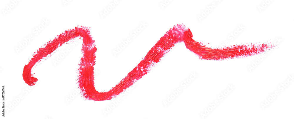 Sample of bright red lipstick on white background Sample of bright red lipstick on white background