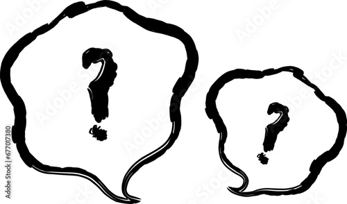 ふきだしのデザイン。疑問符のアイコン。