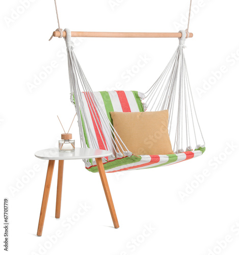 Cozy striped hammock with c...
