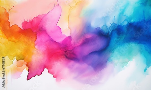 colorful watercolor painted overlay on painting paper backgrounds  Generative AI