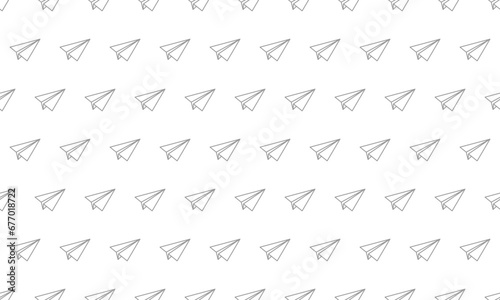 Simple paper airplane seamless pattern. Vector Repeating Texture.