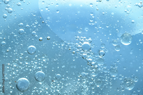 Water bubble texture on blue background