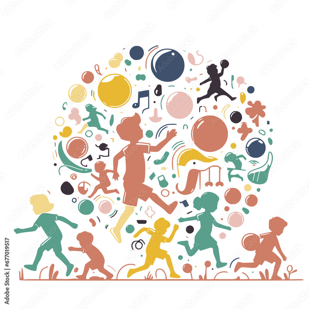 Fototapeta premium Diverse Children Celebrating World Children's Day, November 20