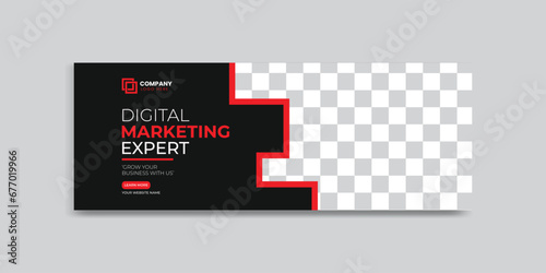 digital marketing agency social media cover banner design. corporate business creative social media cover banner post template