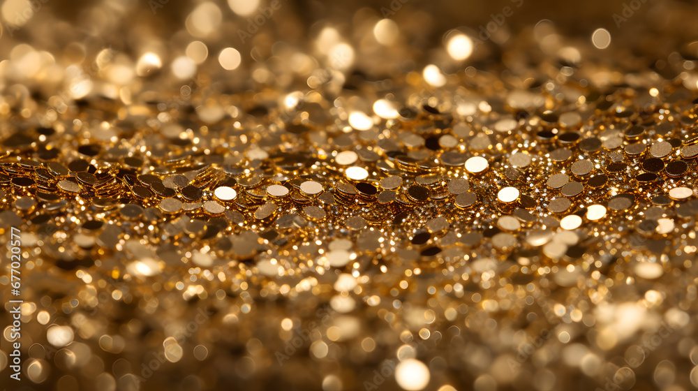 Gold sequins were scattered on the ground Gold sequins were scattered on the ground