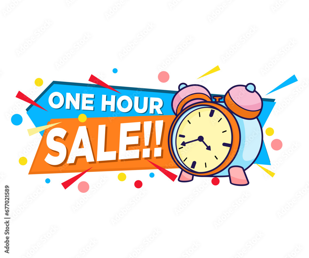 free vector one hour sale with clock free vector one hour sale with clock