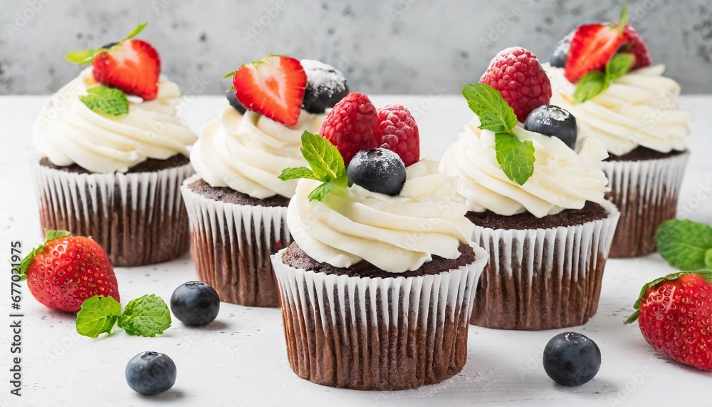 cupcakes with berries cupcakes with berries