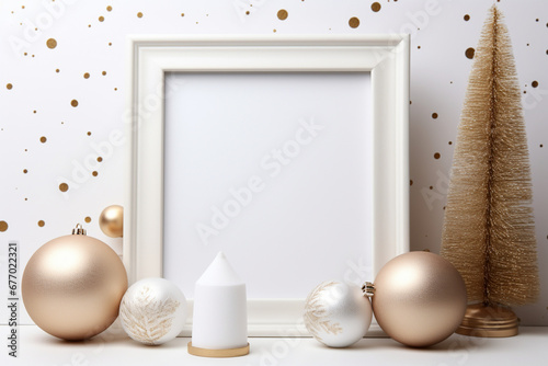 christmas decorations on white background